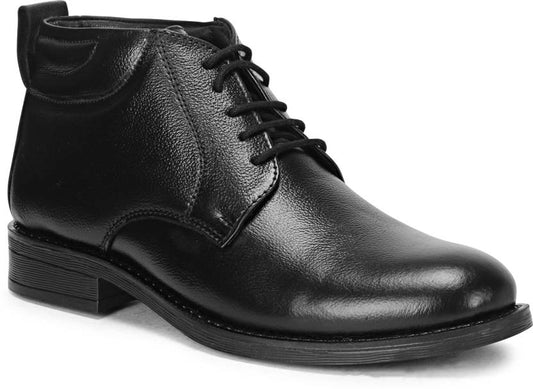 Genuine leather black boots mens