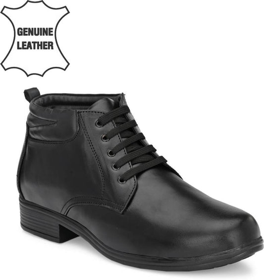 Genuine leather ankle length boots mens